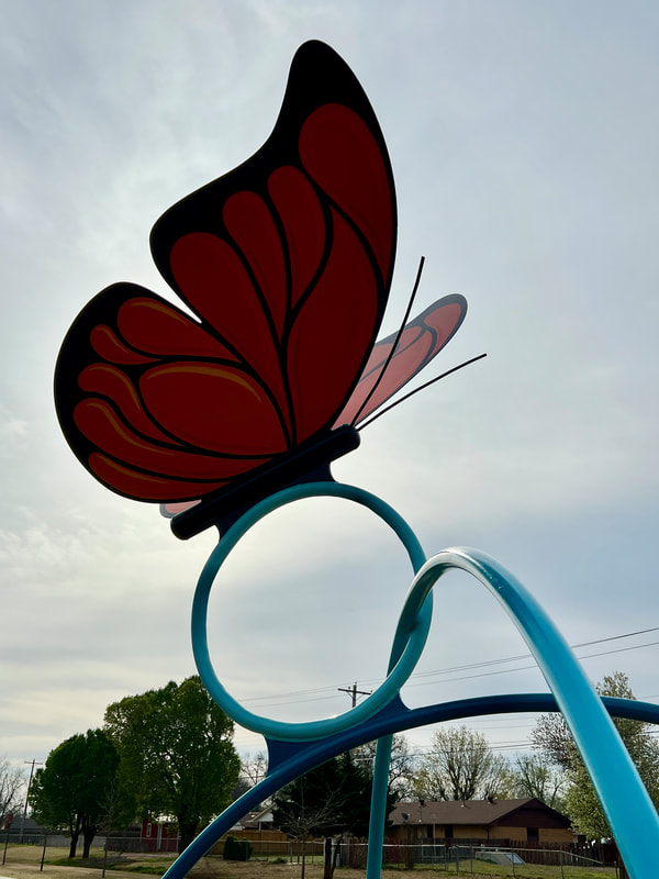 giant metal butterfly sculpture